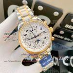 42mm Replica Longines Master Collection Moonphase Chronograph Dial Two Tone Watch